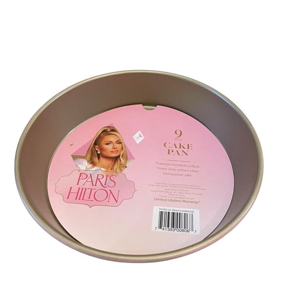 PARIS HILTON 9 inch Cake Pan Bakeware Pink Champagne Nonstick Heavy Duty New - Picture 7 of 13